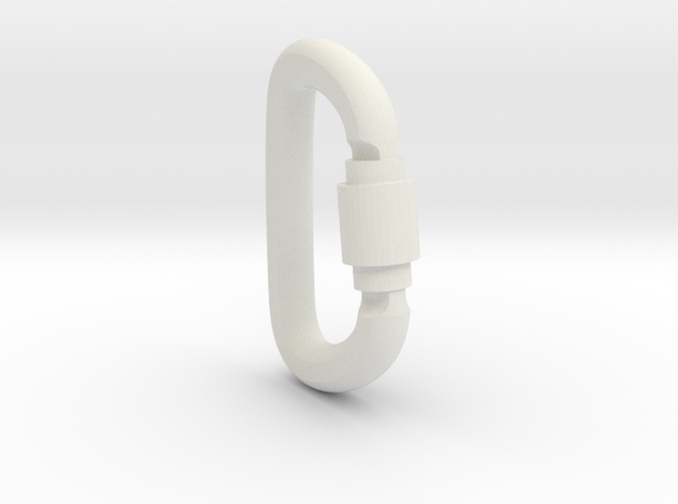 Carabiner Pendant (Large) in White Natural Versatile Plastic