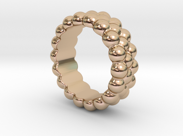 RING BUBBLES 17 - ITALIAN SIZE 17 in 14k Rose Gold Plated Brass