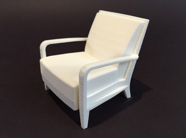Serengeti Lounge Chair 1:12 scale in White Natural Versatile Plastic