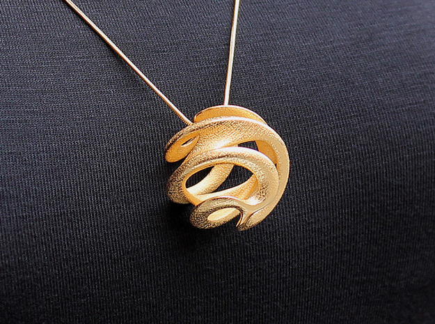 Universe Pendant (#1503) in Polished Gold Steel