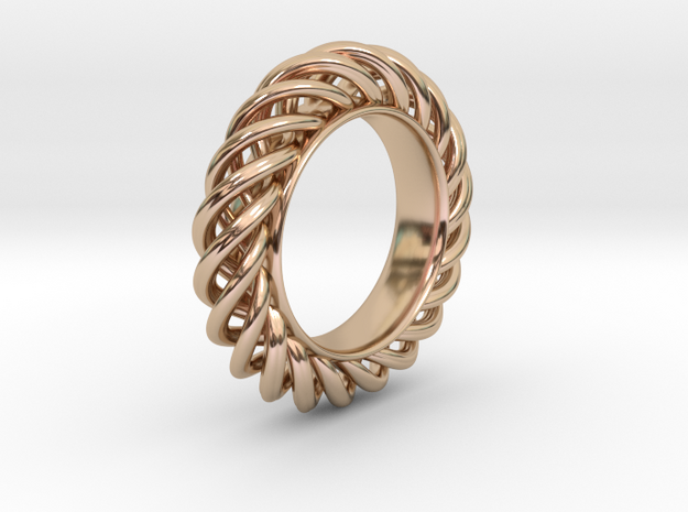 Spiral Ring Size 7 in 14k Rose Gold Plated Brass
