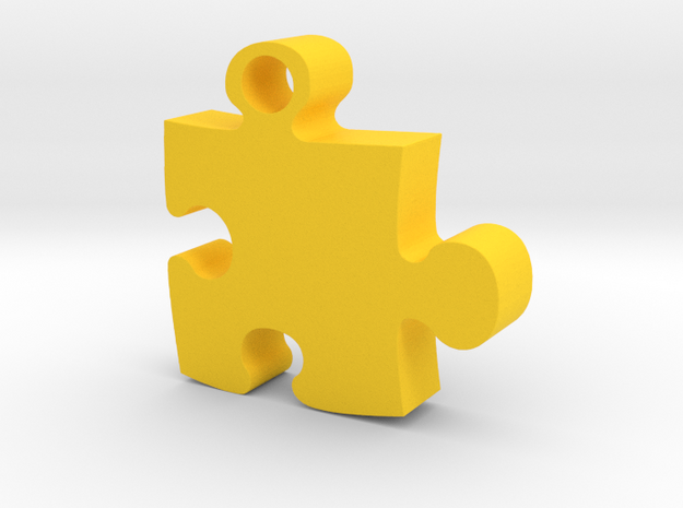 Puzzle piece in Yellow Processed Versatile Plastic