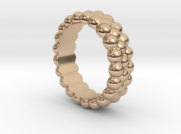 RING BUBBLES 28 - ITALIAN SIZE 28 in 14k Rose Gold Plated Brass