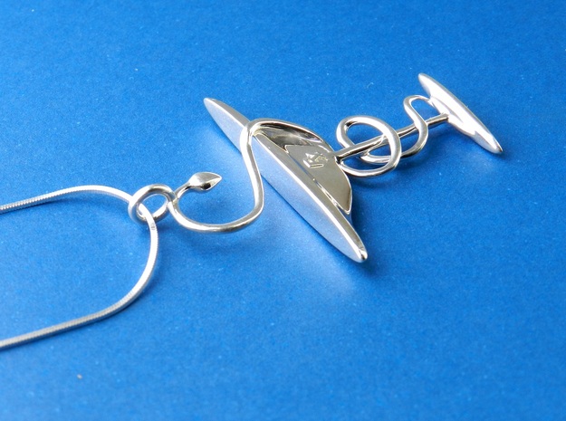 Bowl of Hygeia RX Pendant for Pharmacists in Fine Detail Polished Silver