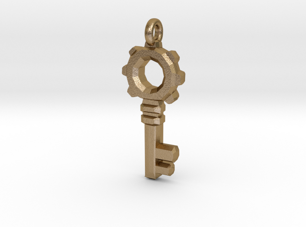 Small Key in Polished Gold Steel
