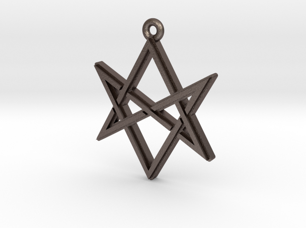"Unicursal Hexagram" Pendant, Printed Metal