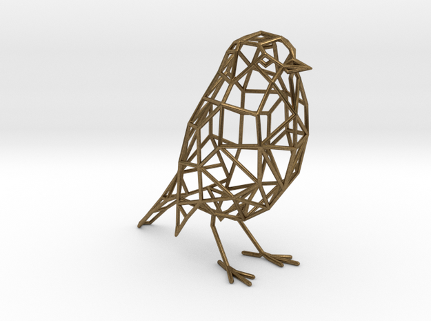 Bird wireframe (thicker wireframe) in Natural Bronze