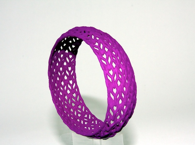 Chevron Bracelet 8 inches in Purple Processed Versatile Plastic