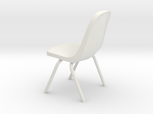 1-12.Plastic Scoop Chair  in White Natural Versatile Plastic