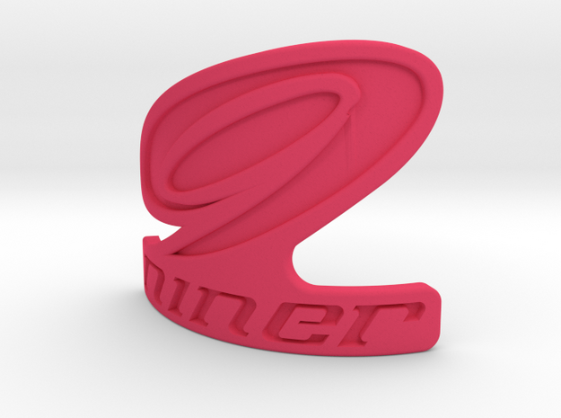 Niner bicycle front logo in Pink Processed Versatile Plastic