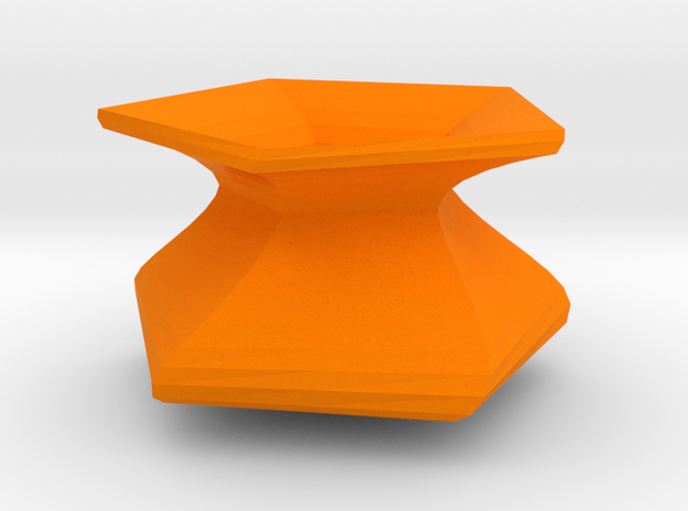 Twisted vase in Orange Processed Versatile Plastic