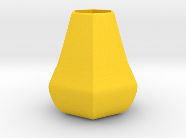 Bulky honeycomb vase in Yellow Processed Versatile Plastic