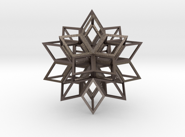 Rhombic Hexecontahedron in Polished Bronzed Silver Steel