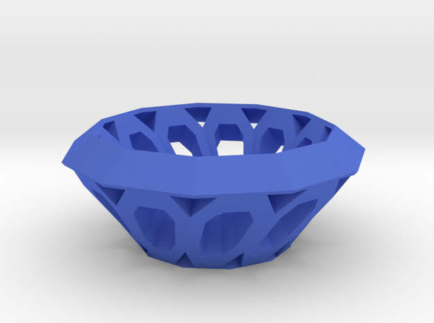 Bowl with oval holes in Blue Processed Versatile Plastic