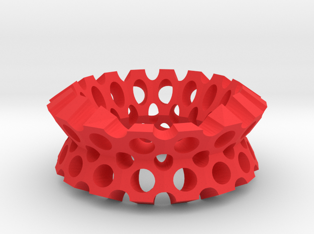 Round holes bracelet in Red Processed Versatile Plastic