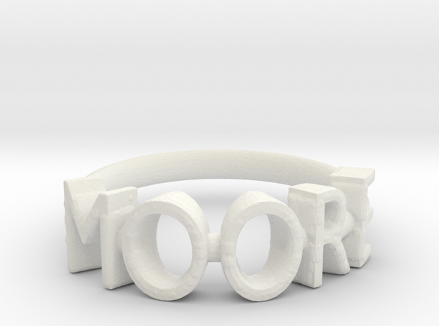 Moore Ring Size 9 in White Natural Versatile Plastic