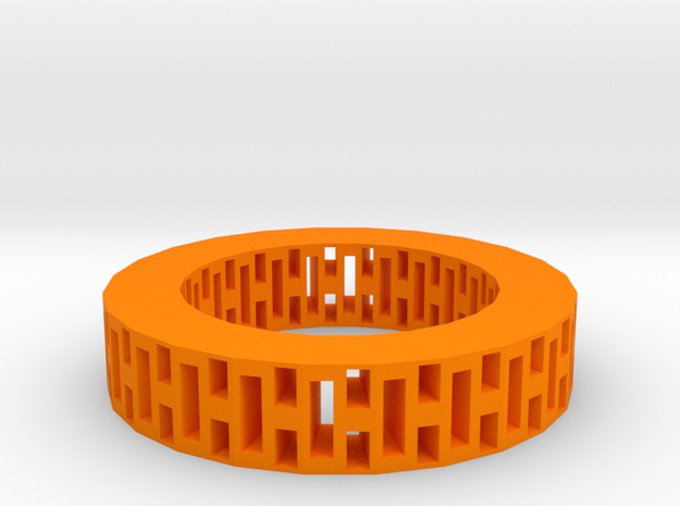Rectangle holes bracelet in Orange Processed Versatile Plastic