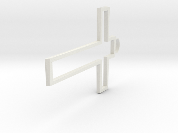 Hollow Cross Small in White Natural Versatile Plastic