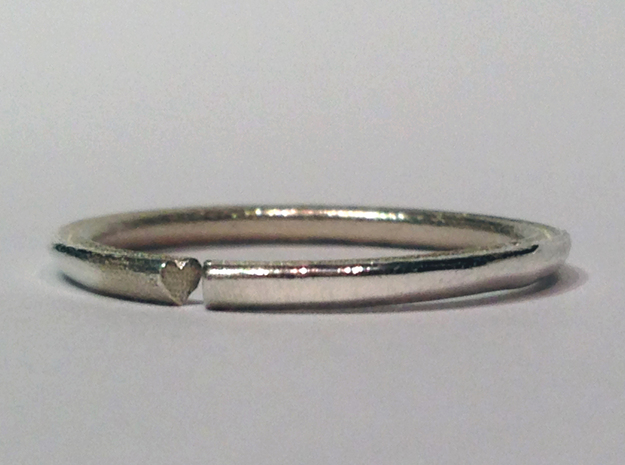 Secret Hidden Heart Ring for introverts! (sz 5.25) in Polished Silver