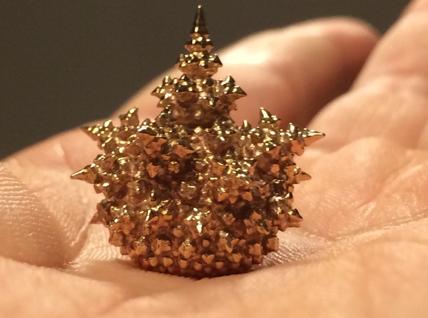 Amazing Fractal Bulb - mini in Polished Bronze