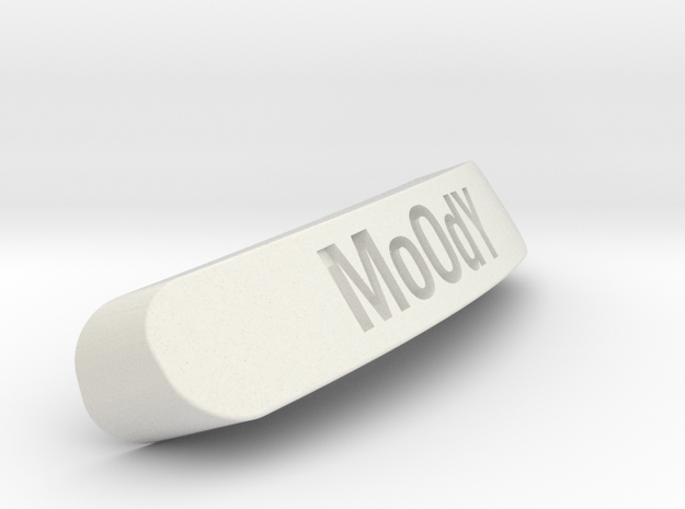 MoOdY Nameplate for Steelseries Rival in White Natural Versatile Plastic