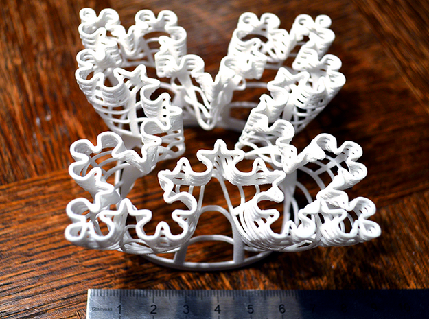 Koch Square Fractal in White Natural Versatile Plastic