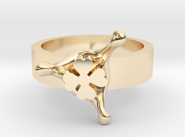 LuckySplash ring size 8 U.S. in 14k Gold Plated Brass