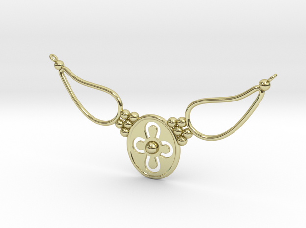 pendant with flower ET in 18k Gold Plated Brass