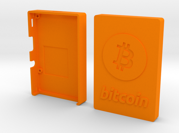 Case for Rasperry Pi 2, 3 or B+ with Bitcoin logo in Orange Processed Versatile Plastic