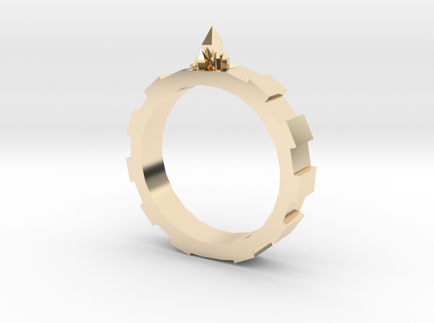 Gem-gear Ring in 14K Yellow Gold