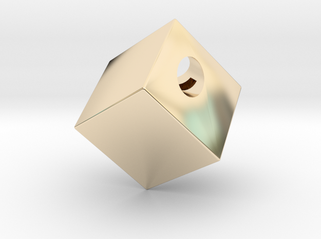 Cube Pendant in 14K Yellow Gold