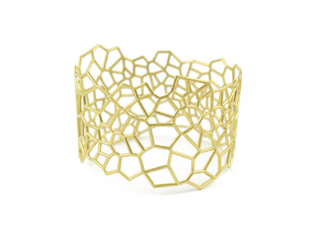 Voronoi Bracelet size L in 18k Gold Plated Brass