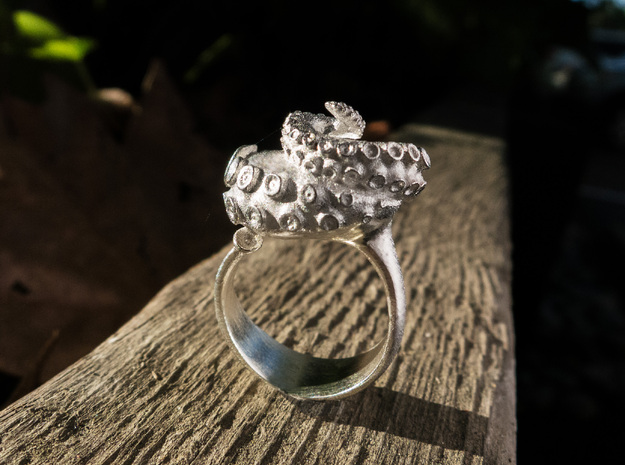 Octopus Ring  in Natural Silver: 7 / 54
