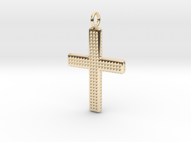 Cross pendant in 14k Gold Plated Brass