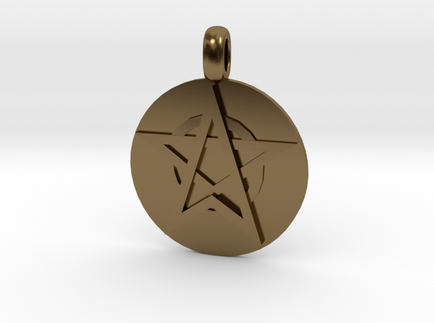 WITCH TALISMAN Amulet Jewelry symbol in Polished Bronze