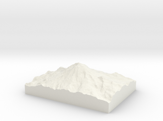 Mt. Rainier: Topophile Model #0001 in White Natural Versatile Plastic