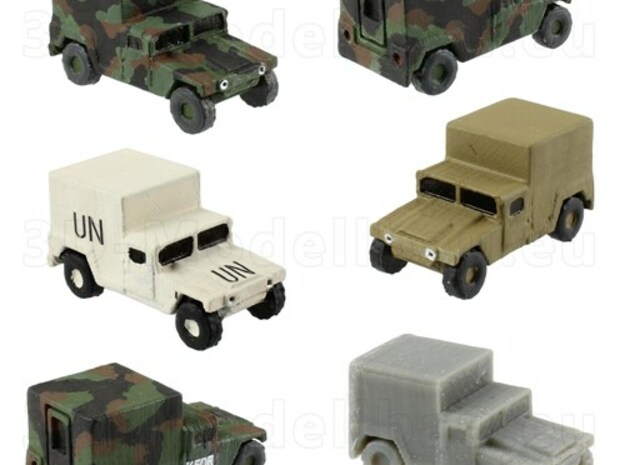 1/220 US Army M1037 Shelter Humvee HMMWV in White Natural Versatile Plastic