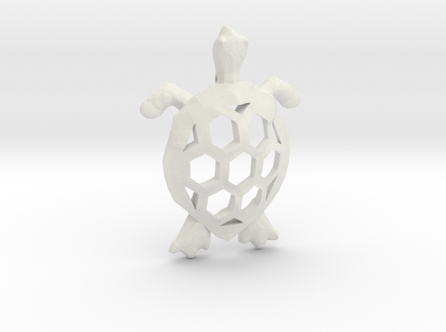 Cosmic Turtle Pendant in White Natural Versatile Plastic