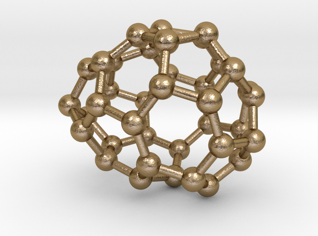 0084 Fullerene c38-3 c1  in Polished Gold Steel