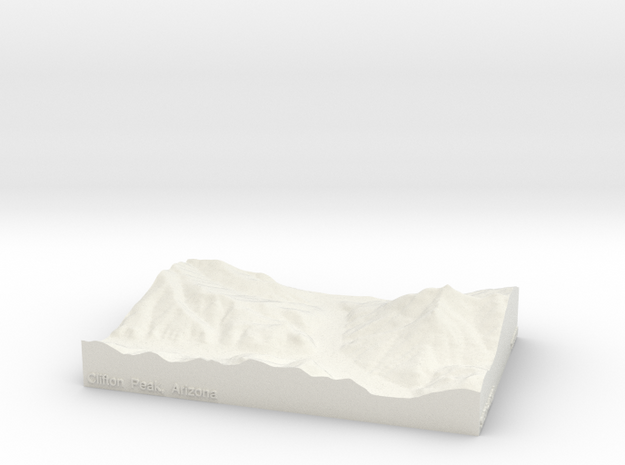 Custom 5'' Clifton Peak, Arizona, USA in White Natural Versatile Plastic
