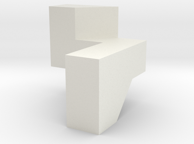 Co-Mo Cube Piece in White Natural Versatile Plastic