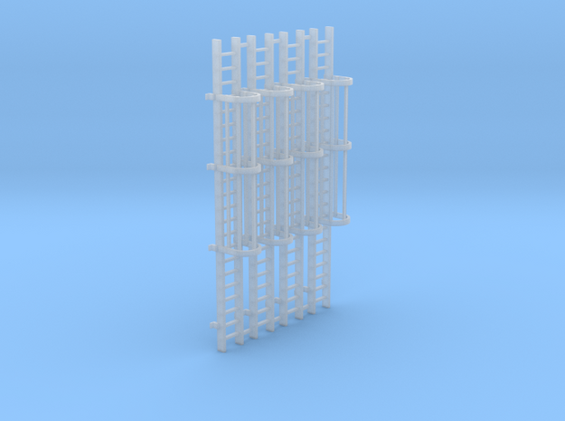 'HO Scale' - (4) 20' Caged Ladder in Tan Fine Detail Plastic