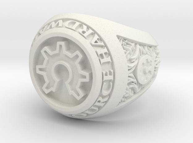 Open Source Ring in White Natural Versatile Plastic