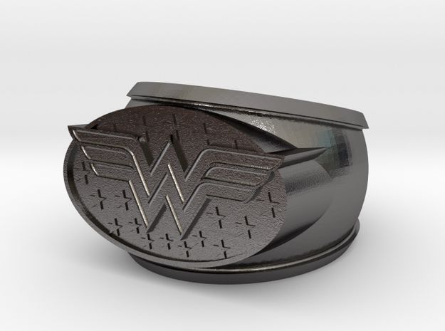 Wonder Woman Ring  in Polished Nickel Steel
