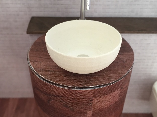 1:12 Bowl in White Processed Versatile Plastic
