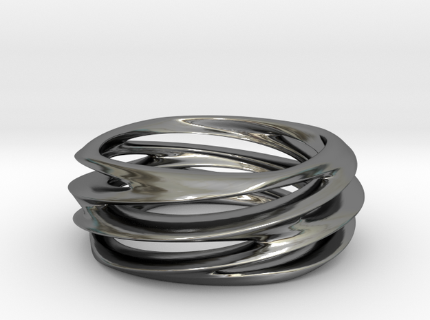 Triple Swirl Size 6 US in Fine Detail Polished Silver