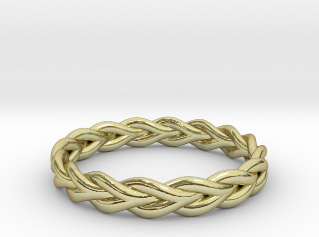 Ring of braided rope - size 7 in 18k Gold Plated Brass