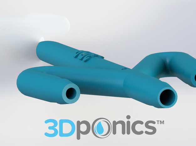 Conduit with Hole - 3Dponics Drip Hydroponics in White Natural Versatile Plastic