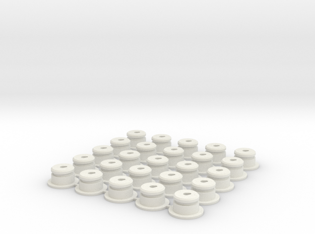 AA-Cell Battery Base (25) in White Natural Versatile Plastic