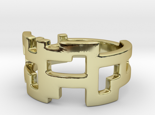 Ring Blocks - Size 5 in 18k Gold Plated Brass